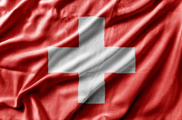 Waving detailed national country flag of Switzerland