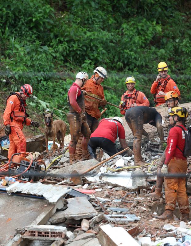 Aftermath of heavy rains in southeastern Brazil