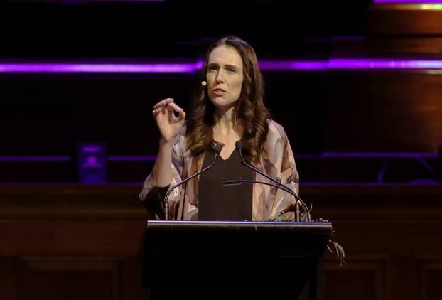 New Zealand Prime Minister Jacinda Ardern delivers a speech entitled "Why Does Good Government Matter?" at Melbourne Town Hall, Melbourne