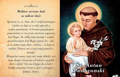 U srijedu vam 24sata daruje karticu s molitvama sv. Anti