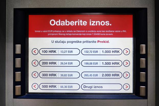 Započelo je dvojno prikazivanje valuta na bankomatima