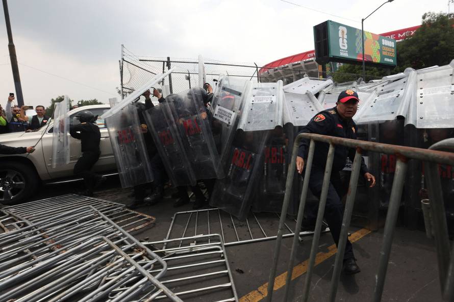 Protest march ahead of the opening match of the 2026 FIFA World Cup in Mexico City