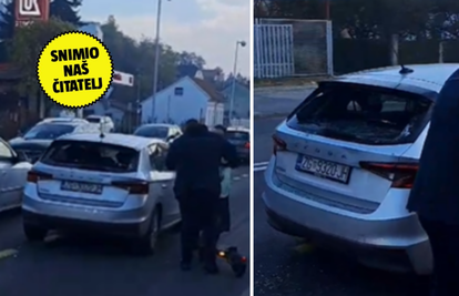 VIDEO Romobilom se zabio u auto u Zagrebu: 'Toliko je bio jak udarac da je razbio staklo'