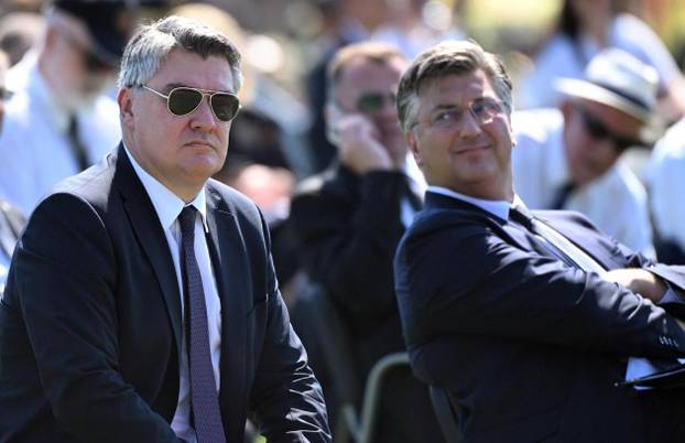Knin: Zoran Milanović i Andrej Plenković zajedno u prvom redu na obljetnici Oluje