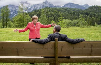 Alpska idila: Merkel i Obama uživali u ugodnom razgovoru