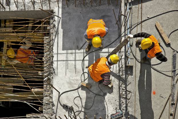 Construction,Site,Workers,-,Aerial,-,Top,View