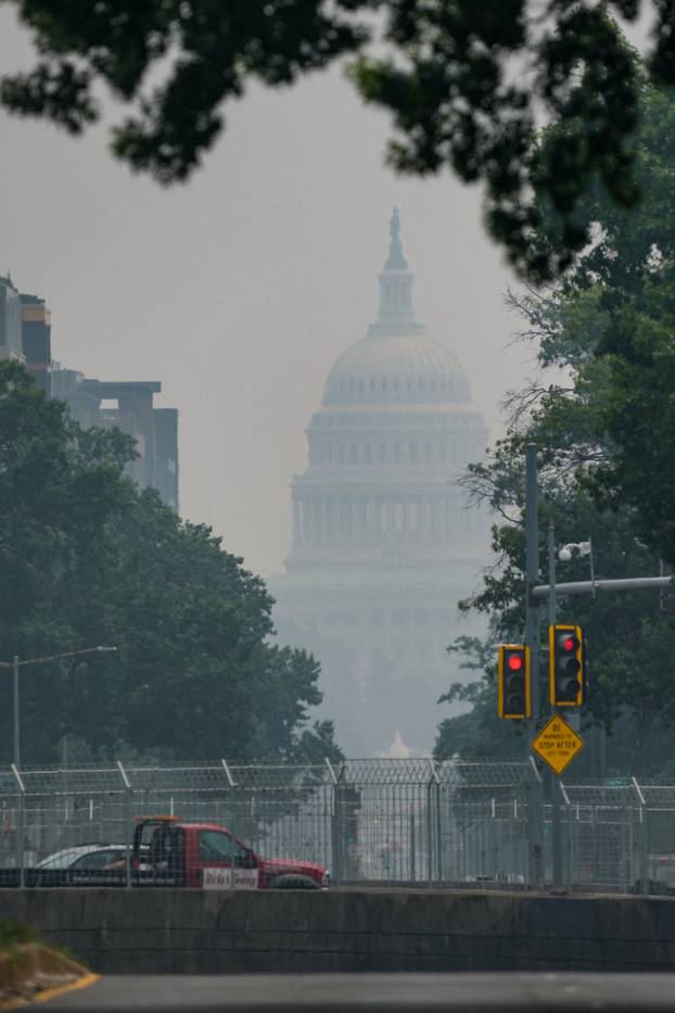 Smoke from Canadian wildfires clouds the Washington D.C. area