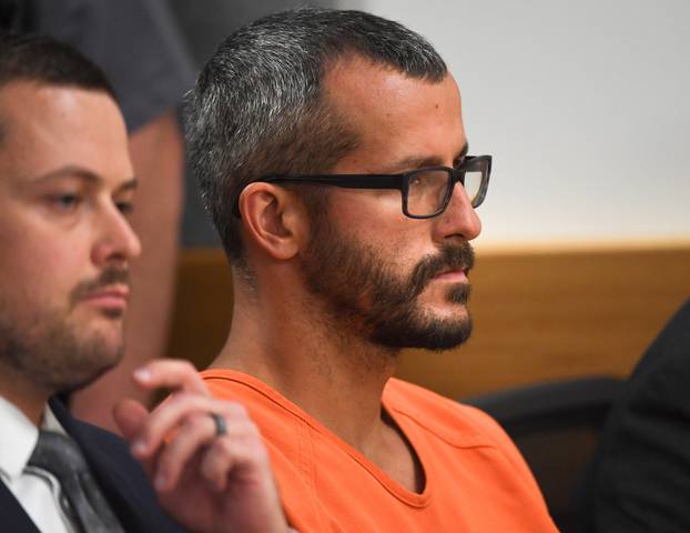 Christopher Watts appears in court for his arraignment hearing in Greeley