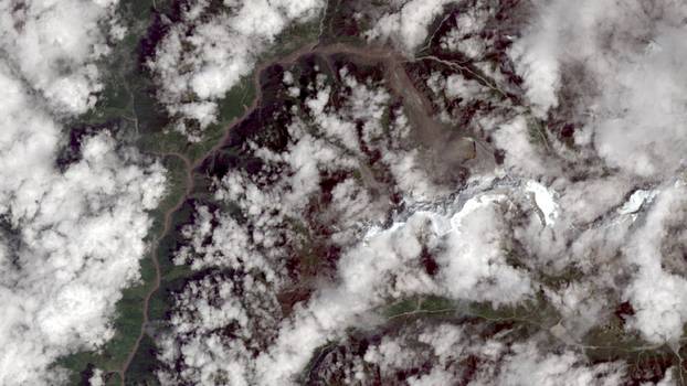 Satellite image shows collapsed glacier that may have been trigger for deadly flash floods in Nepal