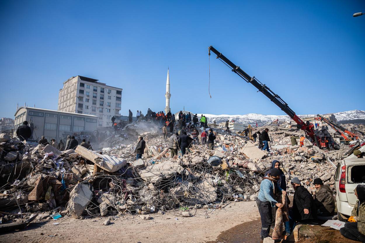 German THW on site for disaster relief, Kahramanmaras, Turkey - 09 Feb 2023