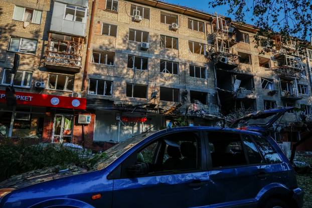 Aftermath of a Russian drone and missile attack in Kyiv