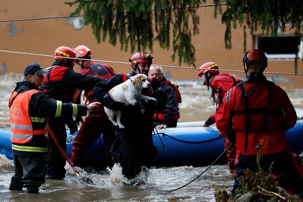 Aftermath of heavy rainfall in Jesenik