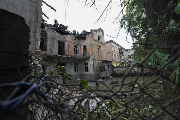 Aftermath of a Russian drone and missile attack in Lviv