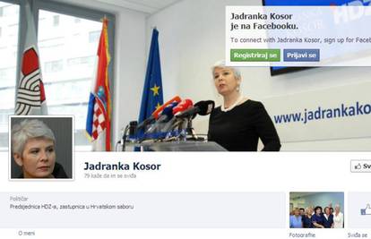 I Jadranka Kosor ima profil na Facebooku, hoćete li "lajkati"? 
