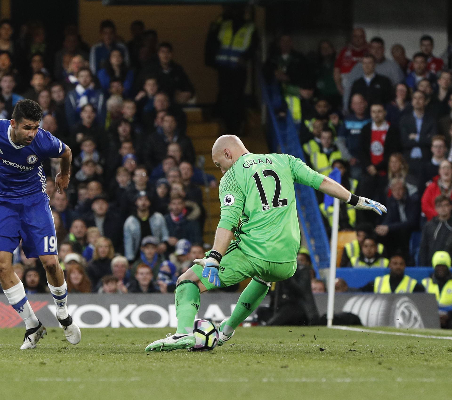 Chelsea's Diego Costa scores their first goal