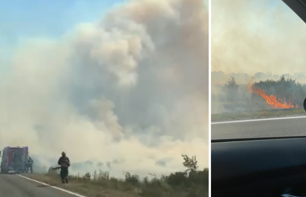Velik požar kod Udbine, plamen se približio cesti: 'Kuće su bile ugrožene, ali smo ih obranili'