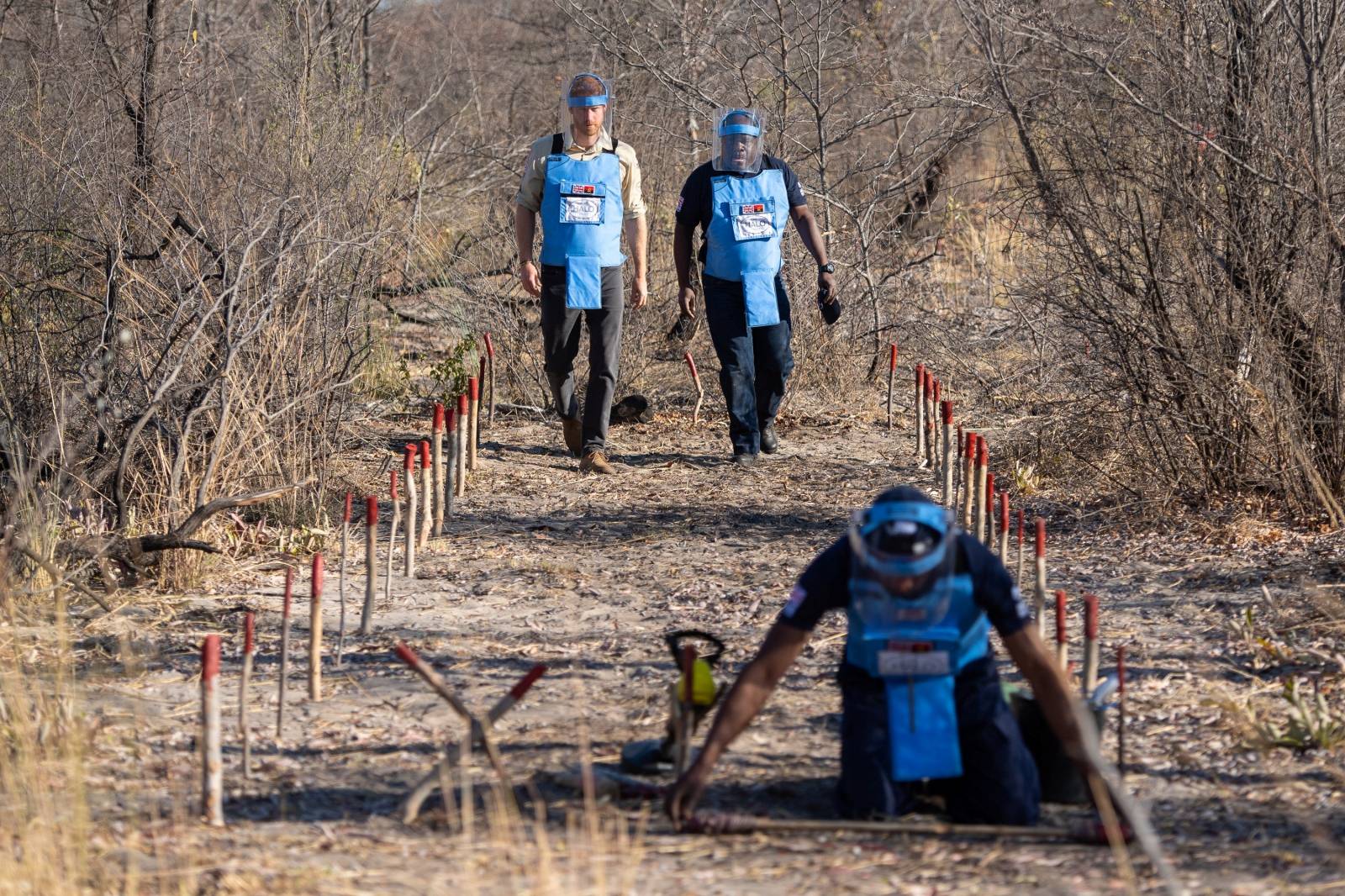 Prince Harry visits landmine project in Dirico Province