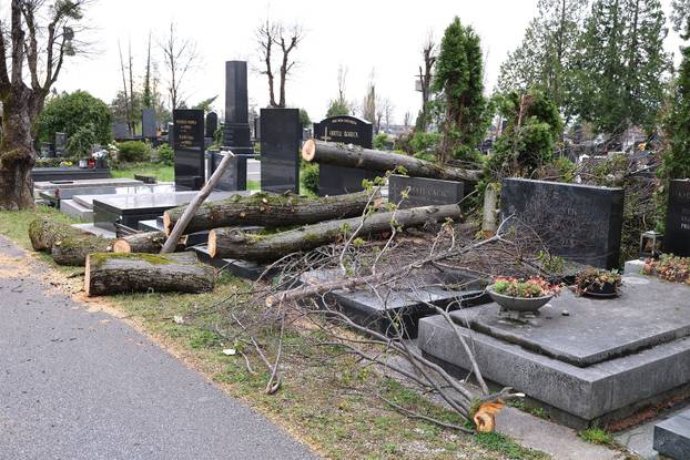 Zagreb: Posljedice velikog nevremena na Mirogoju