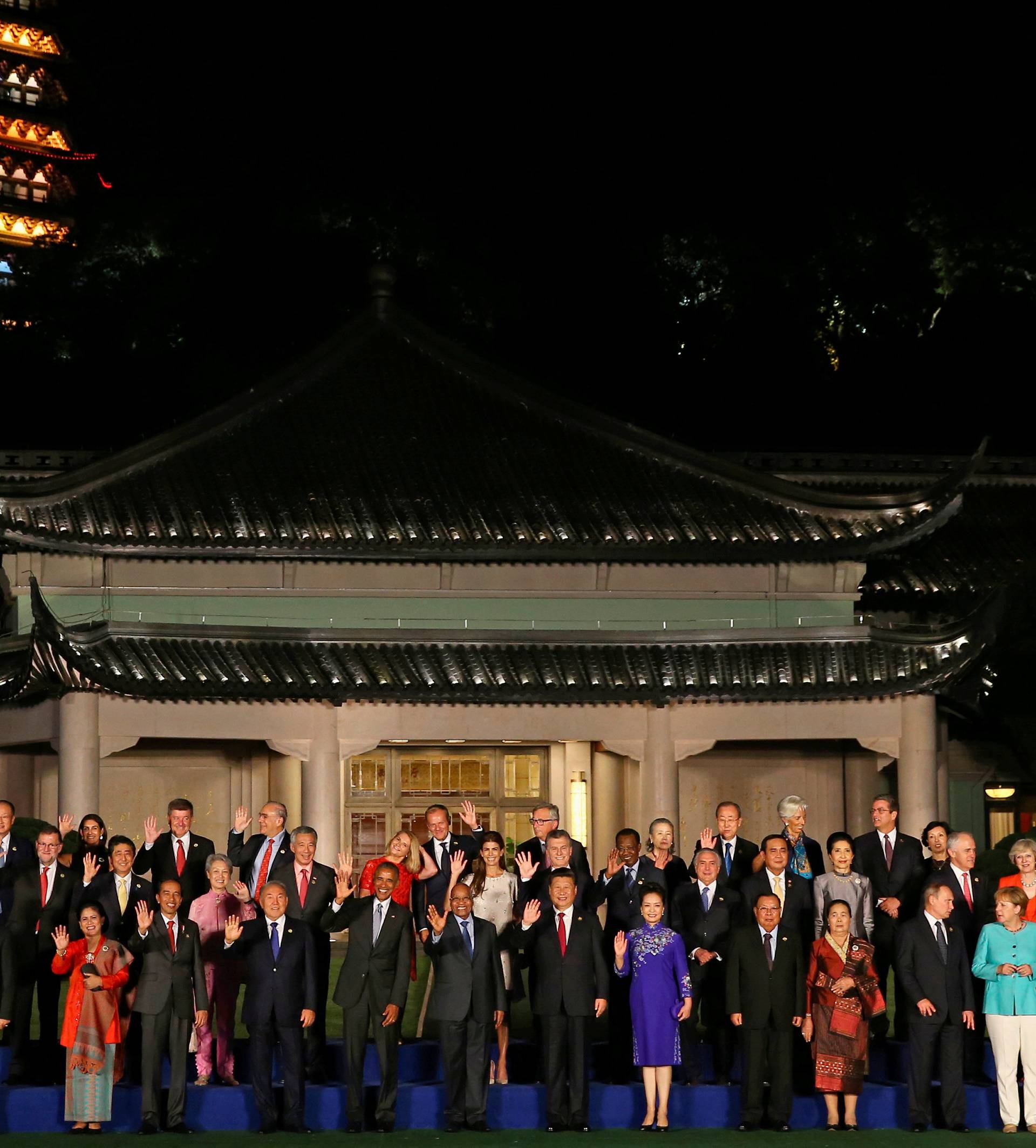 Leaders pose for a family picture during the G20 Summit in Hangzhou