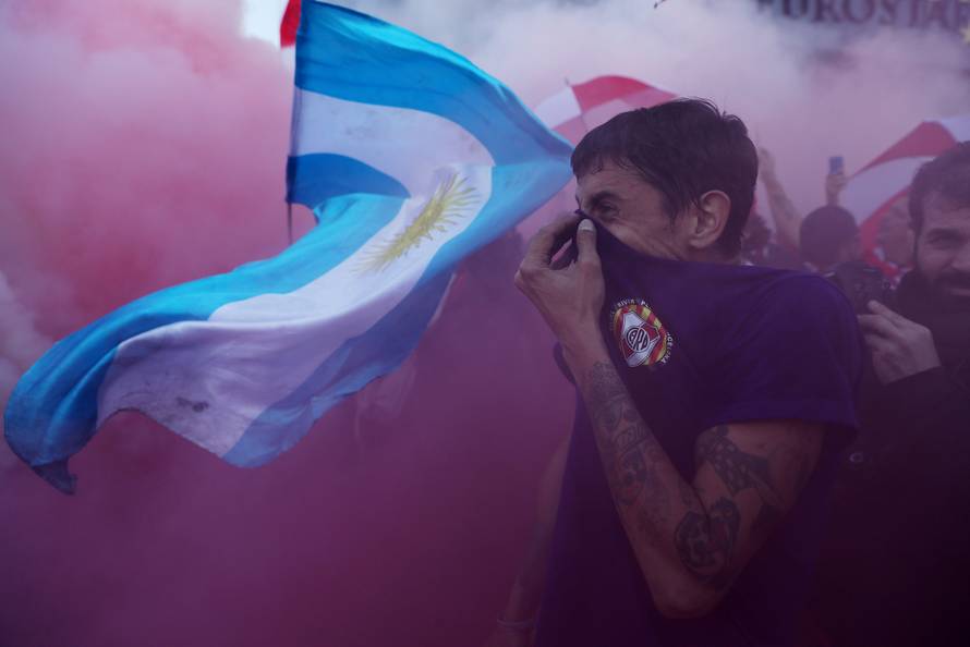 River Plate fans ahead of the Copa Libertadores match between River Plate and Boca Juniors