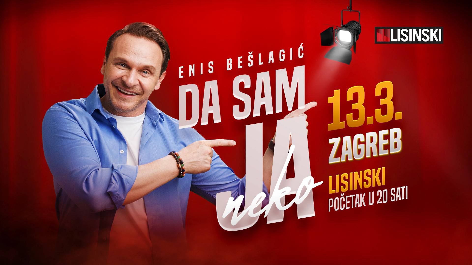 Enis Bešlagić u Lisinski stiže s prvom autorskom predstavom: 'Bez viceva i glume, samo ja...'