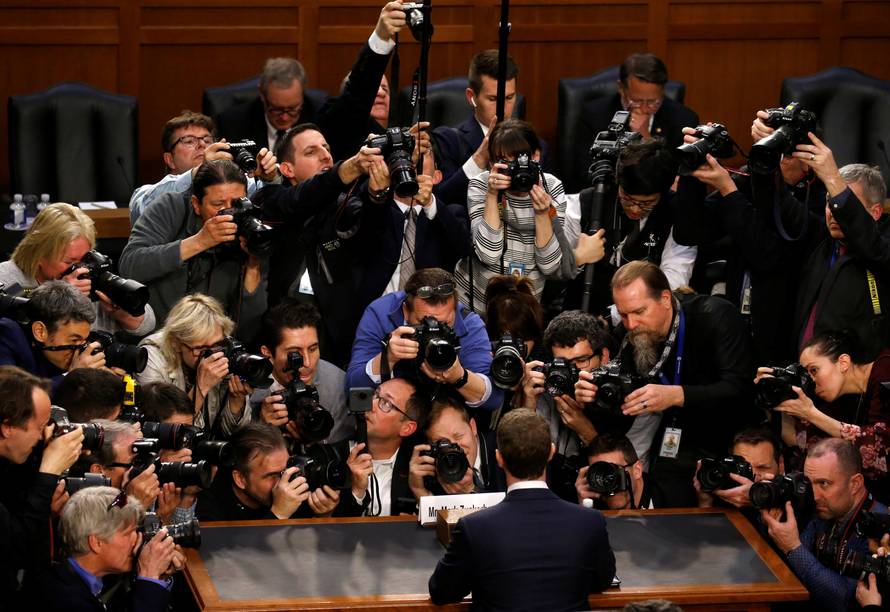Facebook CEO Zuckerberg arrives to testify before a U.S. Senate joint hearing on Capitol Hill in Washington