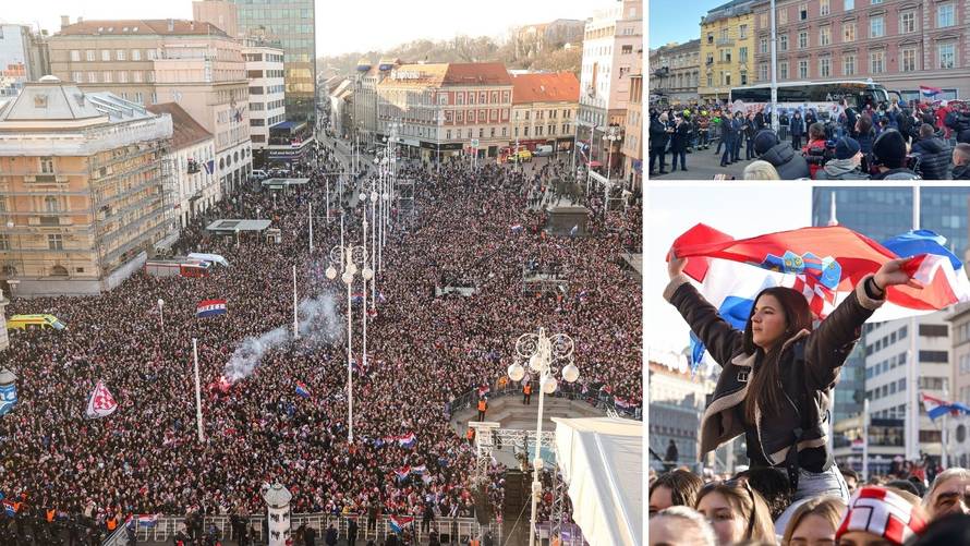 Deseci tisuća ljudi dočekali su srebrne! Trgom se orile pjesme, navijači zapalili desetak baklji