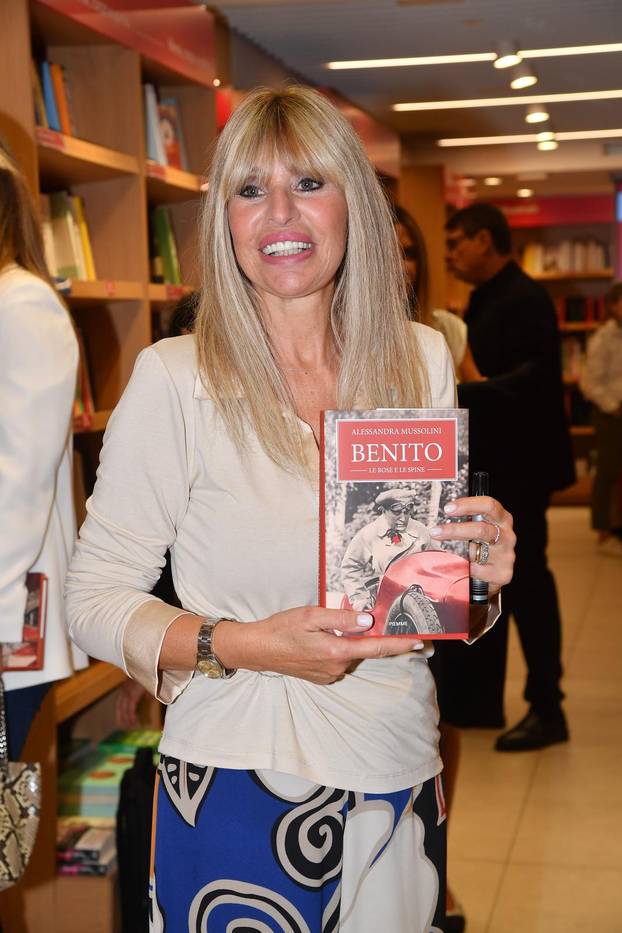 Rome, Mondadori Bookstore Presentation of Alessandra Mussolini's book "Benito, The Roses and the Thorns"