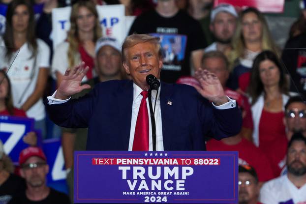 Republican presidential nominee and former U.S. President Donald Trump holds a campaign rally in Wilkes-Barre