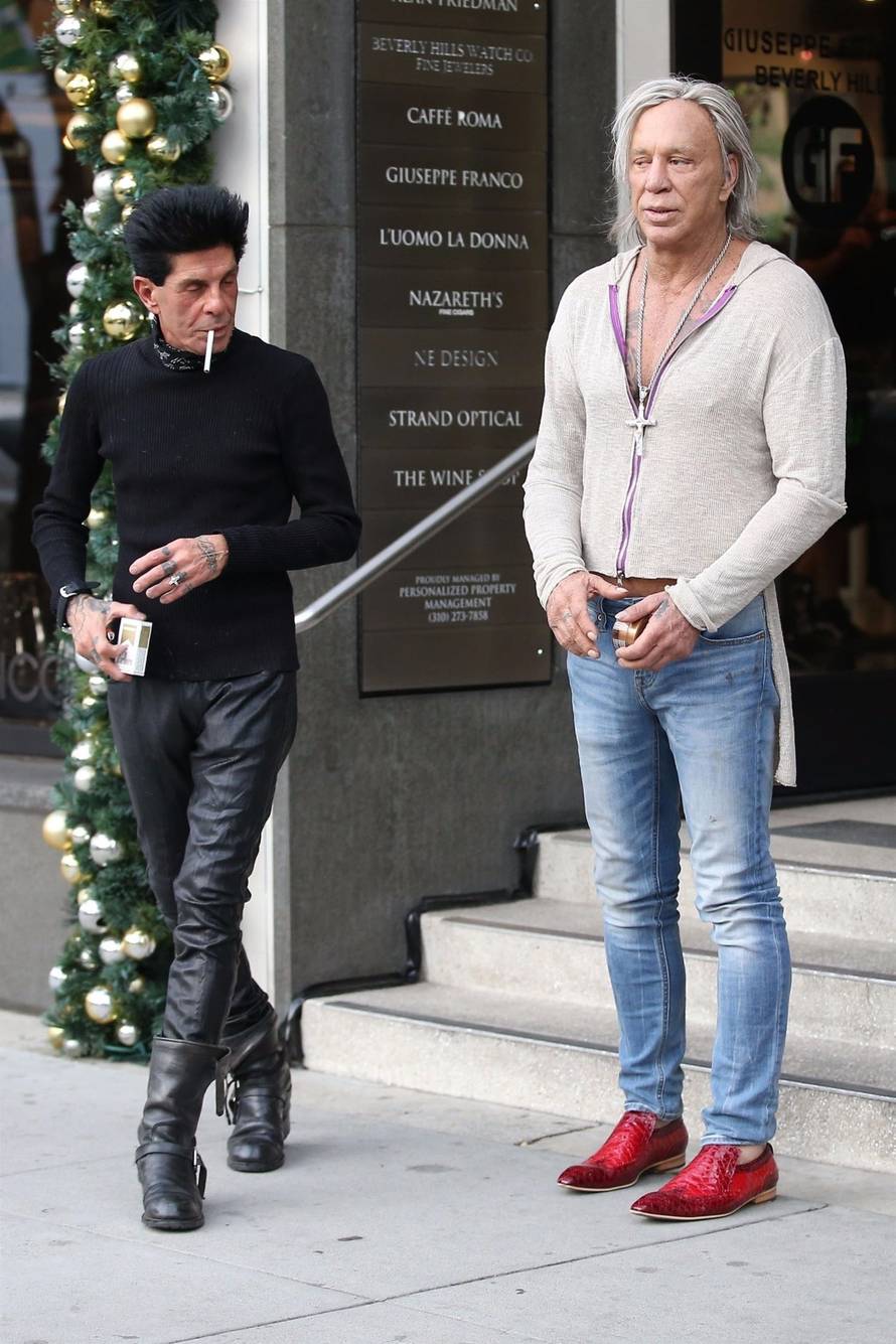 Mickey Rourke heads out for lunch at Mulberry Street Pizzeria