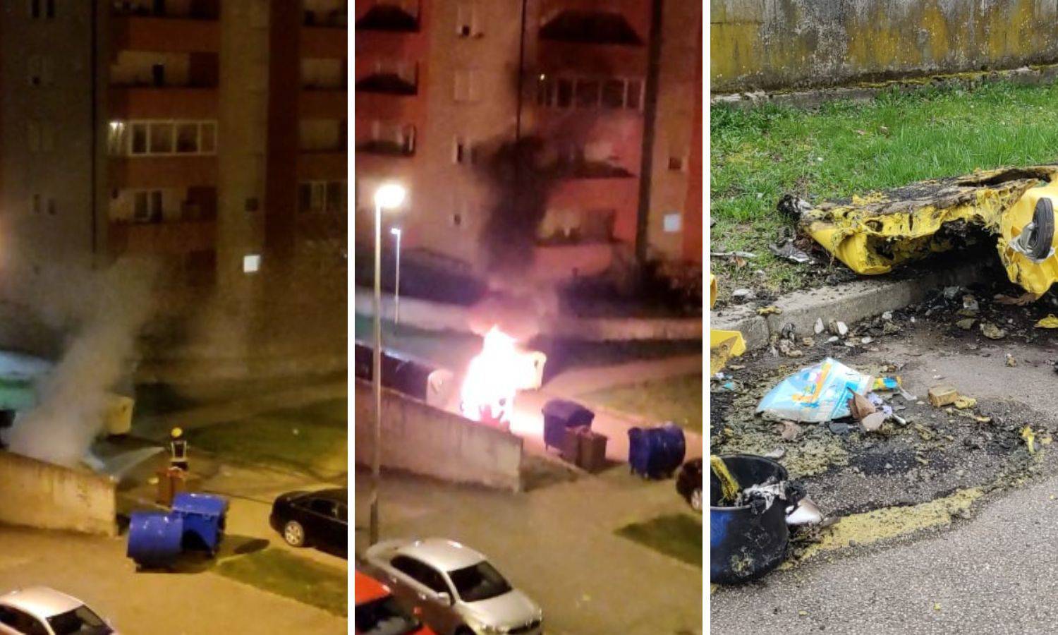 VIDEO Pogledajte jedan od požara zbog kojeg je policija u Zagrebu noćas uhitila čovjeka