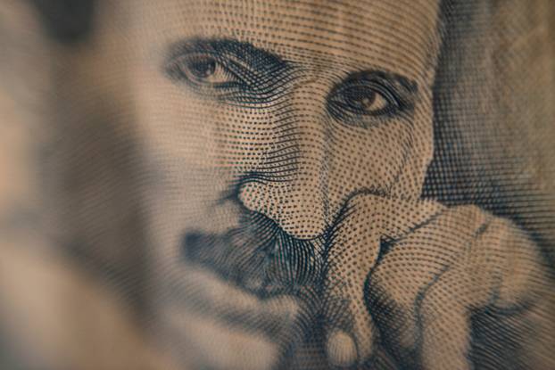 Nikola,Tesla,Portrait,Closeup,On,Serbian,Currency.