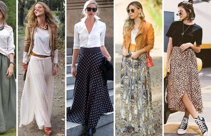 20 ideja kako kombinirati duge suknje, ugodno i vrlo ženstveno