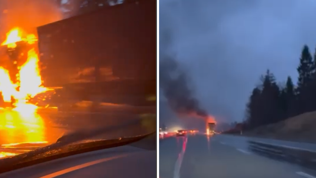 VIDEO Buktinja na A6: Zapalio se kamion kod Ravne Gore, iz HAK-a pozvali vozače na oprez