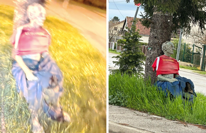 FOTO Bizarna šala uznemirila mještane Odre: 'Odjenuli su kip i rekli da je netko iskopao tijelo'