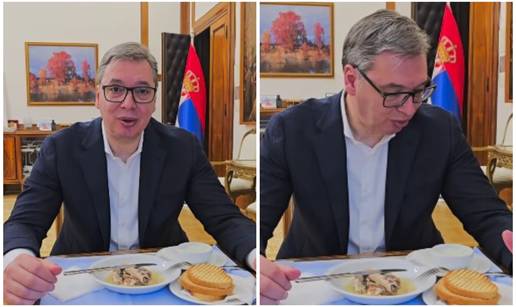 VIDEO Vučić objavio bizarnu snimku s lukom i sardinama. 'Vratila mi se čudna energija'