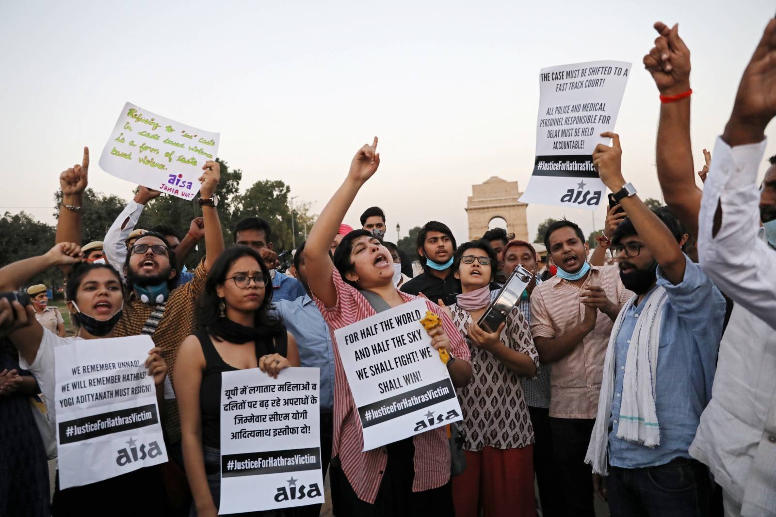 Protest after the death of a rape victim in New Delhi
