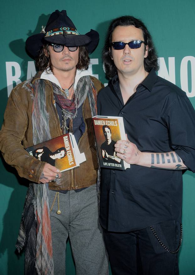 Damien Echols in discussion with Johnny Depp at Barnes and Nobles - New York