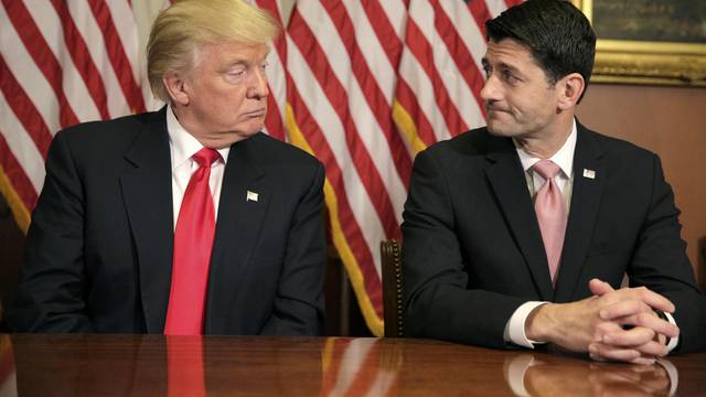 U.S. President-elect Trump meets with Speaker of the House Ryan on Capitol Hill in Washington