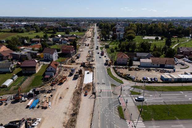 Napredak radova na Sarajevskoj cesti u Novom Zagrebu snimljen iz zraka
