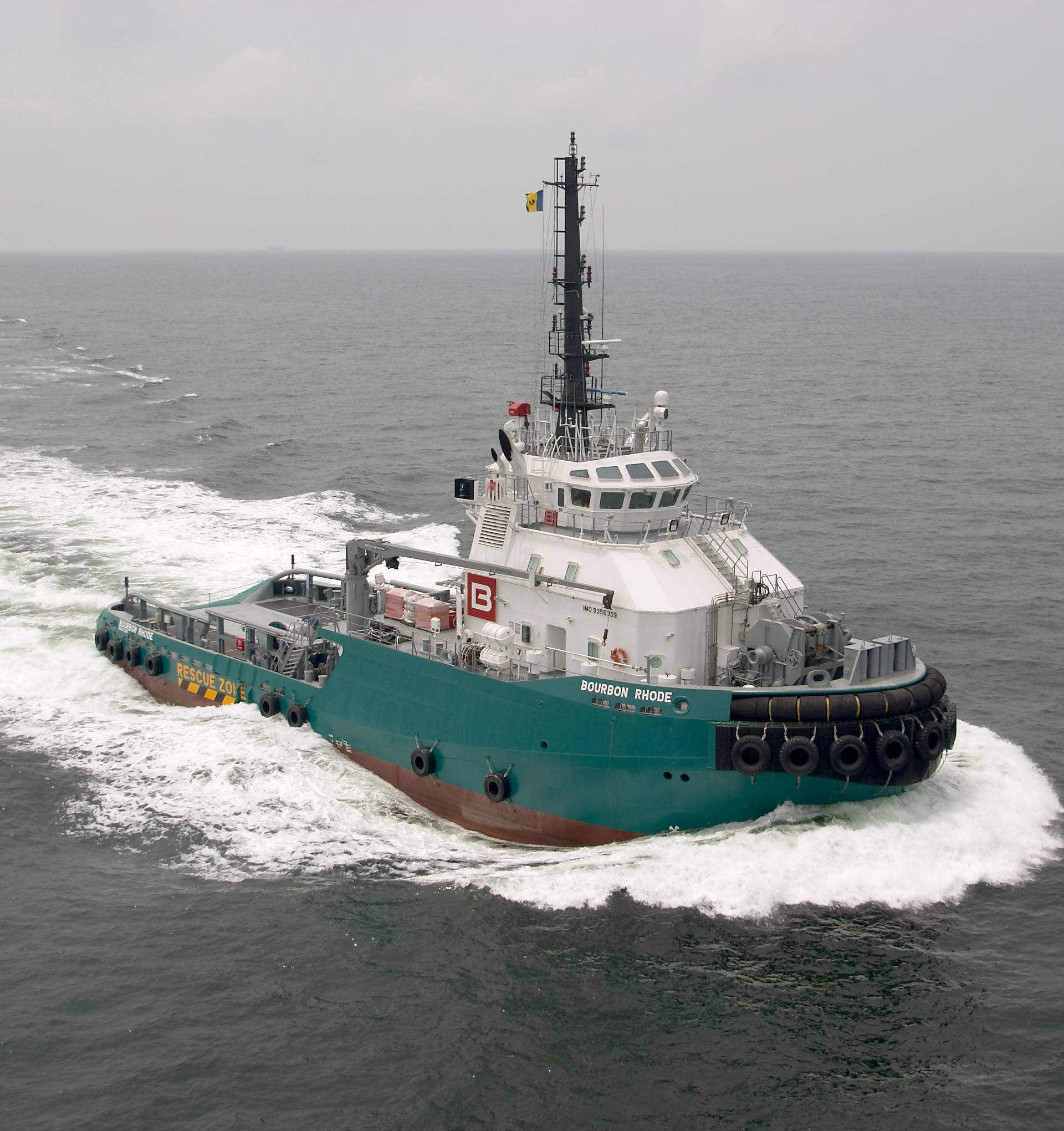 Photo aÃ©rienne du TUG Bourbon Rhode, remorqueur de terminaux pÃ©troliers