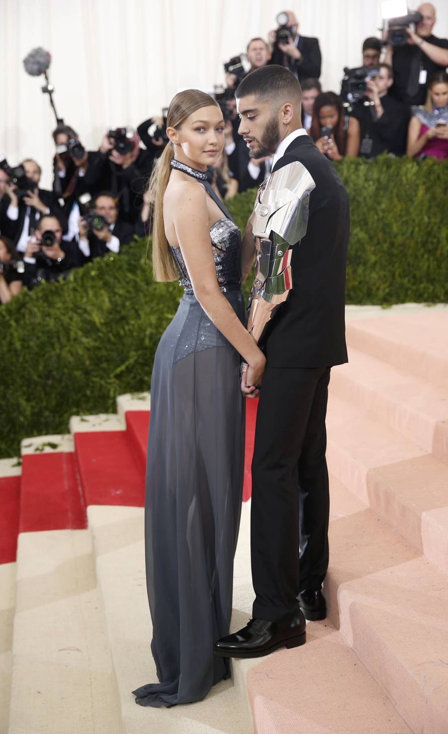 Model Gigi Hadid and singer Zayn Malik arrive at the Met Gala in New York