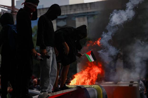 Spanish unions call a general strike in solidarity with Palestinians in Gaza, in Barcelona