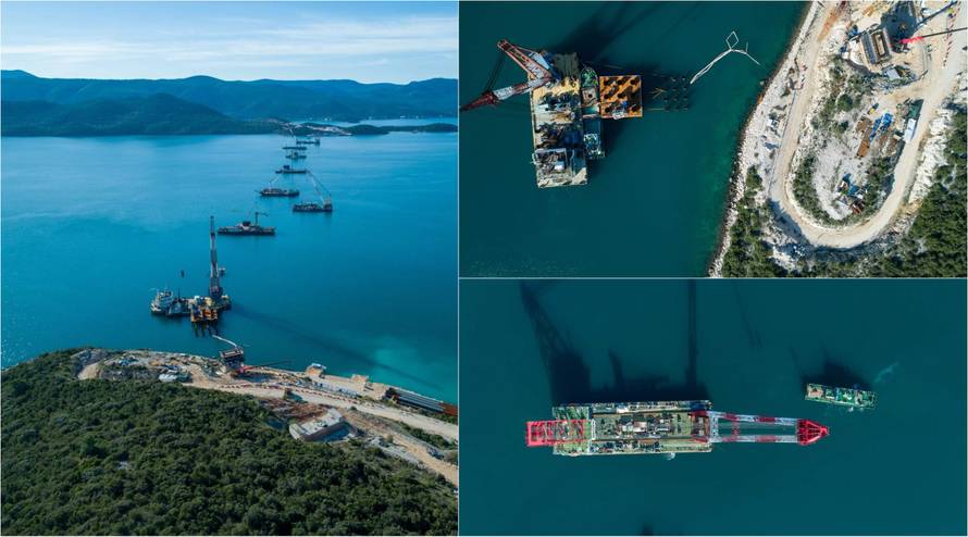Pogled iz zraka: Pelješki most je i dalje gradilište, ne zadugo...