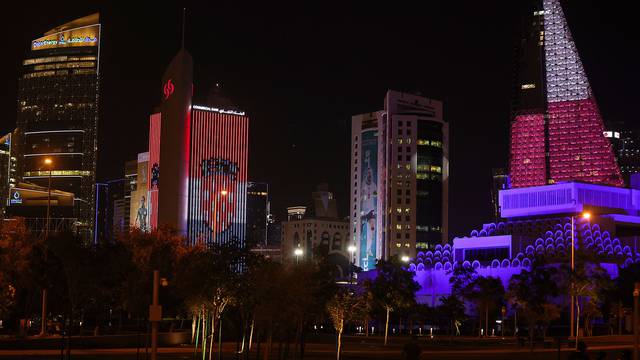 Doha: Neboder na West Bayu u bojama hrvatske zastave