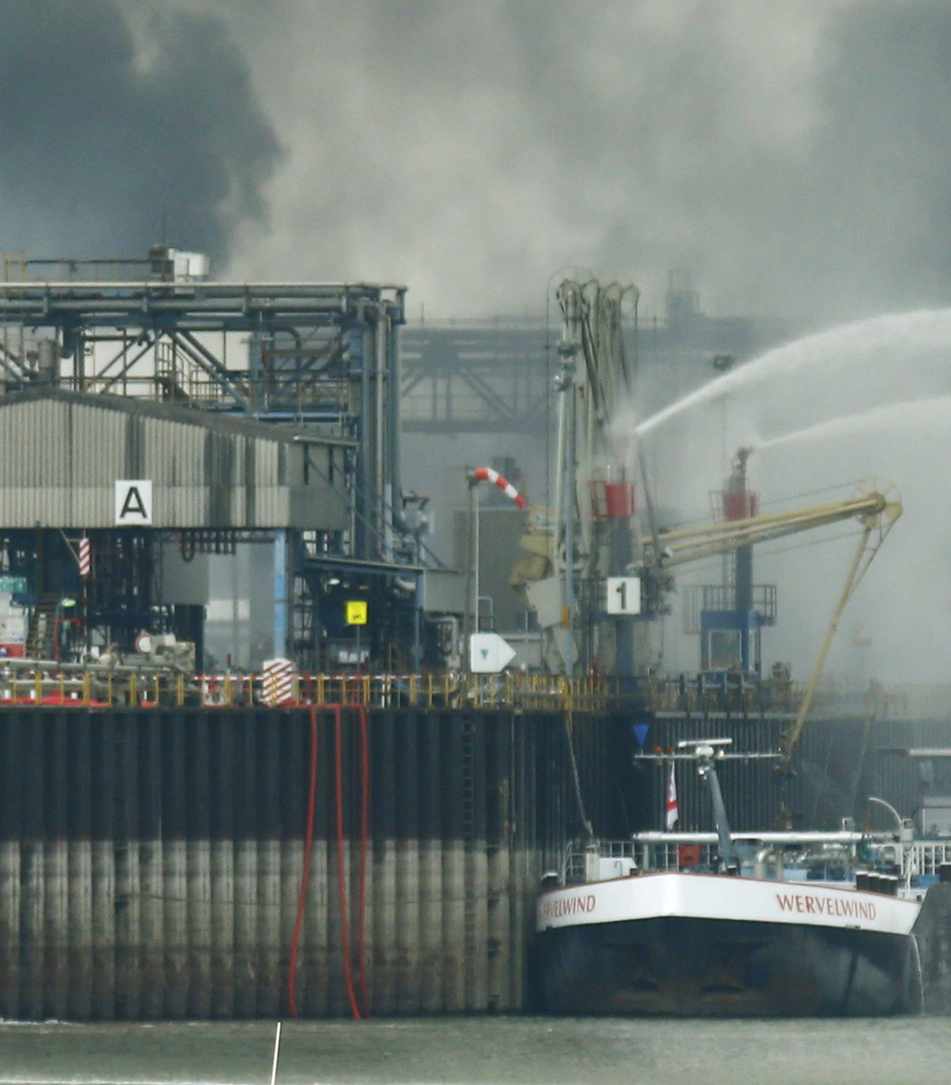 Firefighters try to extinguish fire at the factory of chemicals giant BASF in Ludwigshafen