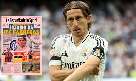 Modrić na Gazzettinoj naslovnici u dresu Milana: 'Žele potpisati što prije, zato su stigli u Rijeku'