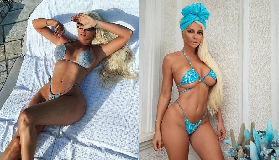Jelena Karleuša pozirala u mini badiću i jedva pokrila atribute