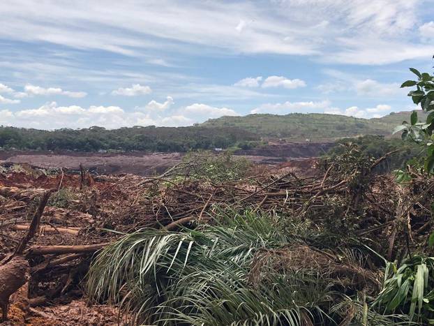 General view of the aftermath from a failed tailings dam in Brumadinho, Minas Gerais