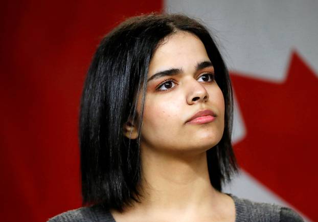 Rahaf Mohammed al-Qunun, an 18-year-old Saudi woman who fled her family, speaks in Toronto